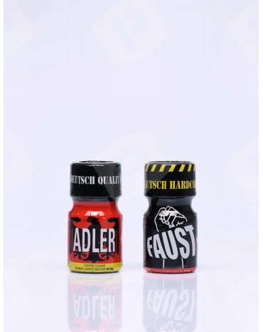 pack de deux poppers allemands : un poppers faust et un poppers adler 10 ml