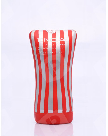 Masturbateur Tenga rouge et gris - gamme Soft Tube