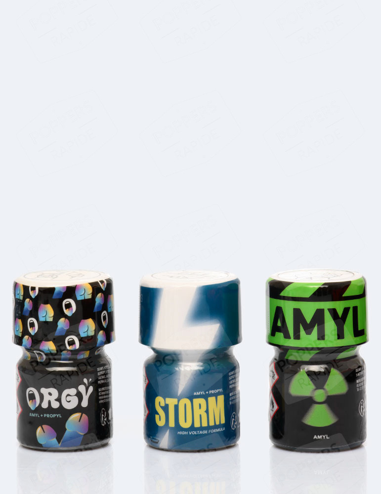 Pack Poppers Big Party : orgy, storm et Amyl 15 ml