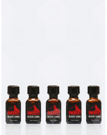 pack de 5 poppers everest black label 24 ml
