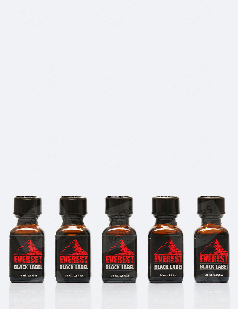 pack de 5 poppers everest black label 24 ml