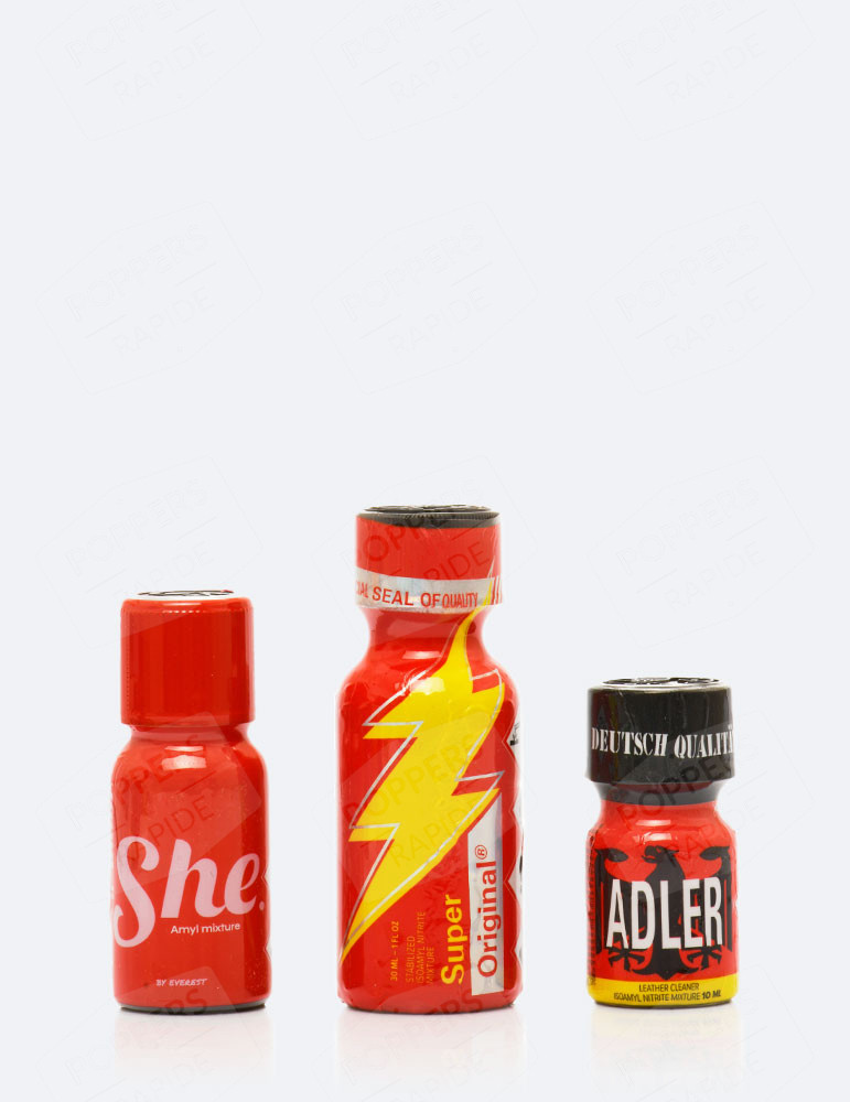 Pack de trois poppers rouge