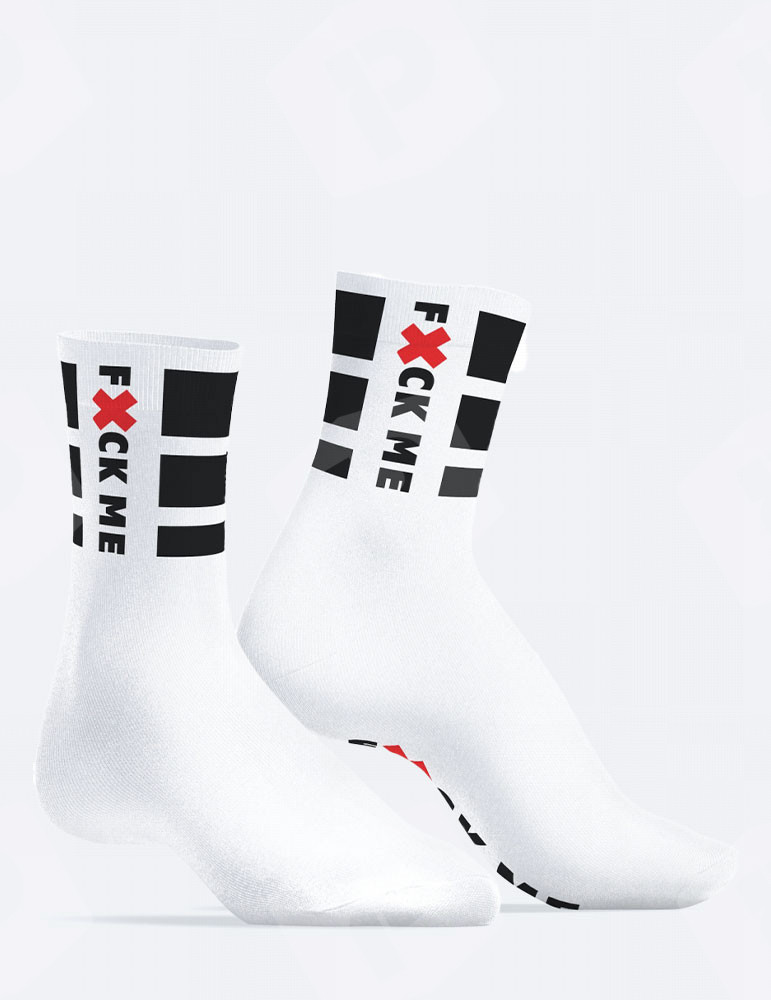 Chaussettes blanches "Fuck Me" - SneakXX