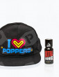 Pack Casquette LED "I LOVE POPPERS" + Ultra Strong 15 ml - vue de face