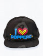 Casquette LED "I LOVE POPPERS" - Vue de face