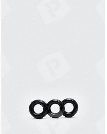Pack 3 cockrings noirs Fat Willy en TPR - Oxballs