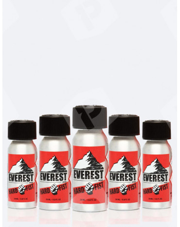 Pack de 5 poppers amyle Everest Hard Fist 24 ml