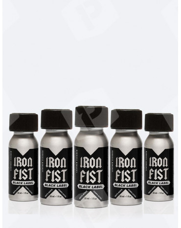Pack de 5 poppers Iron Fist Black Label - 24 ml