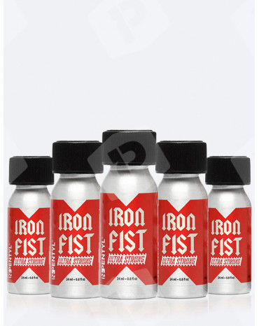 Pack de 5 poppers Iron Fist Ultra Strong 24 ml