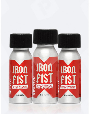 Pack de 3 poppers Iron Fist Ultra Strong 24 ml