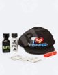 MAXI Kit festival : 2 Poppers + inhalateur + casquettes + préservatifs